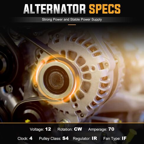Alternator Replacement Compatible with 1996-1998 Toyota 4Runner 3.4L, 1997-1998 T-100 Pickup, 1997-1999 Tacoma3.4L, 00-02 Tundra 3.4 Replace AND0158 101211-4130 ALT-5028 in Saudi Arabia