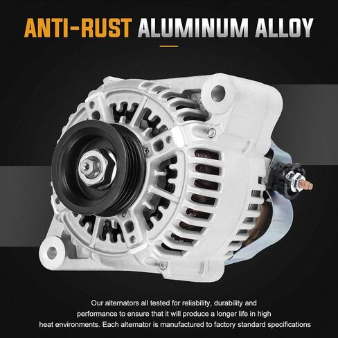 Alternator Replacement Compatible with 1996-1998 Toyota 4Runner 3.4L, 1997-1998 T-100 Pickup, 1997-1999 Tacoma3.4L, 00-02 Tundra 3.4 Replace AND0158 101211-4130 ALT-5028 in Saudi Arabia