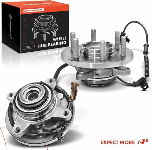 A-Premium 2 x Front Wheel Bearing and Hub Assembly with ABS & 6-Lug Compatible with Ford F-150 F150 2015 2016 2017, 4WD Only in Saudi Arabia