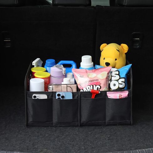 Car Trunk Organizer and Storage Bin Small Essentials Collapsible Organization Accessories for SUV/Sedan Beige in Saudi Arabia