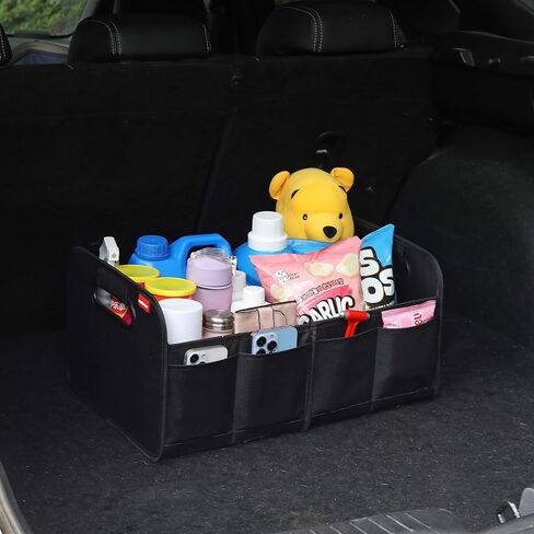 Car Trunk Organizer and Storage Bin Small Essentials Collapsible Organization Accessories for SUV/Sedan Beige in Saudi Arabia
