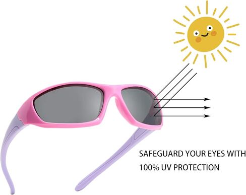 نظارات شمسية رياضية مستقطبة من Pro Acme Kids للأولاد والبنات غير قابلة للكسر TR90 بإطار مرن للشباب لركوب الدراجات in Kuwait
