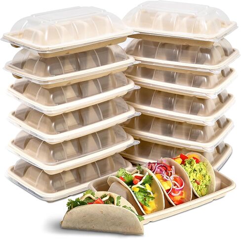24PCS Disposable Taco Holders for Party, Premium Paper Taco Plates with Dividers, Fiesta Taco Tray Holder, Taco Trays for 3 Tacos, Taco Tuesday Decorations Supplies, Taco Bar Serving Set for a Party in Saudi Arabia