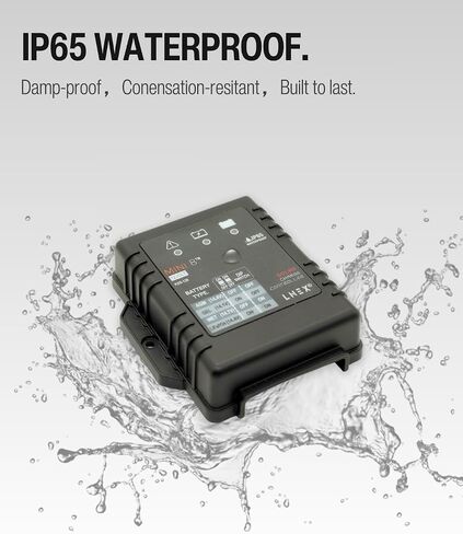 Solar Charge Controller Waterproof, Mini Solar Panel Battery Intelligent Regulator with LED Indicator 12V 8A PWM Solar Controller for LiFePO4,AGM, Gel, Flooded and Lithium Battery in Saudi Arabia