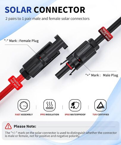 موصل اللوحة الشمسية ELECTOP إلى كابل محول DC 8 مم، قابس طاقة 6FT DC مع محول 5.5x2.5 مم، كابل تمديد موصلات الطاقة الشمسية 14AWG لمحطة الطاقة المحمولة GZ Yeti Jackery in Kuwait