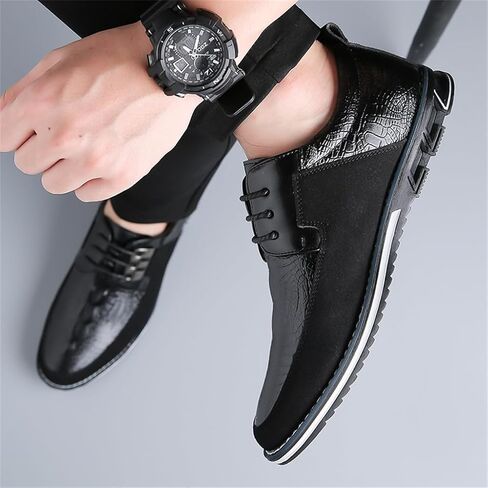 Veslexth Men's Loafer Dress Shoes Fashion Casual Lace-Up Walking Sneakers Comfortable Business Work Sport Shoes in Saudi Arabia
