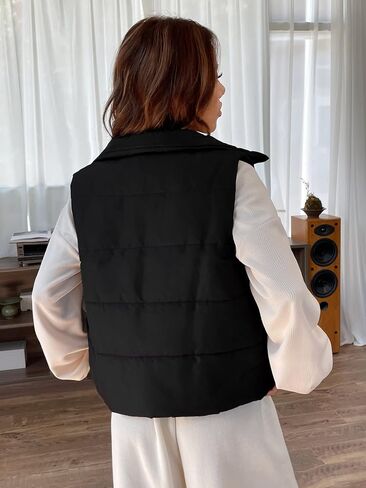SOLY HUX Women's Zip Up Puffer Vest Coat Sleeveless Outerwear Winter Coats in Saudi Arabia