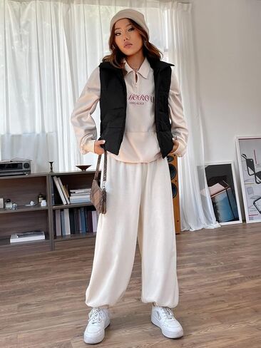 SOLY HUX Women's Zip Up Puffer Vest Coat Sleeveless Outerwear Winter Coats in Saudi Arabia