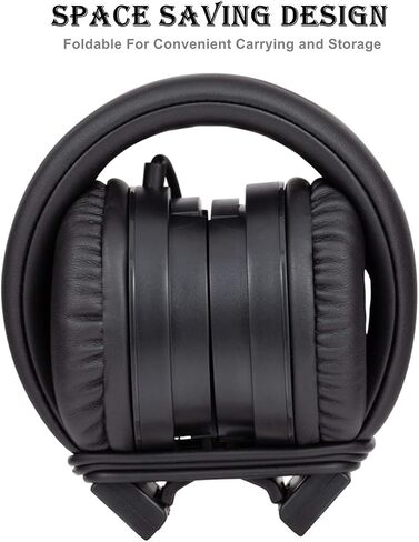 Licorne Lightweight Stereo Folding Wired Headphones for Kids Adults Adjustable Headband Headset for Cellphones Smartphones Laptop Computer Mp3/4 Earphones (Black) in Saudi Arabia