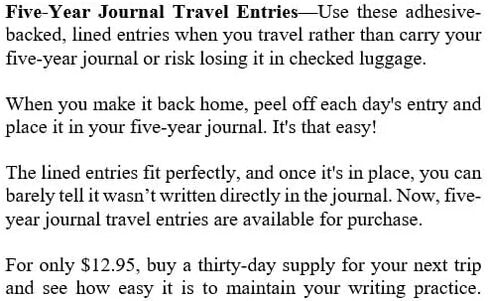 Adhesive Travel Entries for Hardcover Five-Year Journal in Saudi Arabia