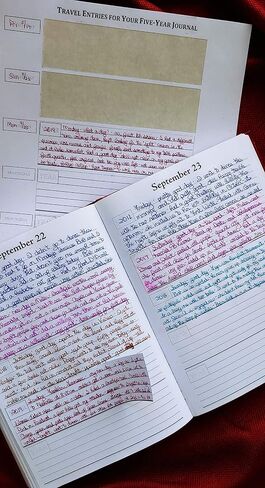 Adhesive Travel Entries for Hardcover Five-Year Journal in Saudi Arabia
