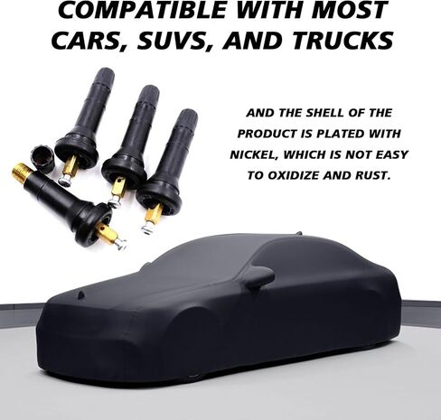 4 قطع أغطية صمام الإطارات TPMS 20008، فتحات مطاطية بدون أنابيب مقاس 0.453 بوصة استبدال جذع صمام استشعار ضغط الإطارات متوافق مع بويك، رام، شيفروليه، فورد، سوبارو، دودج in Kuwait