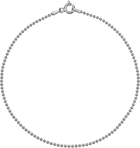 بلينغ فور يور باك الصلبة 925 الفضة الاسترليني 1.5mm رقيقة مصقول الكرة الخرزة سلسلة خلخال 9 "- 10" in Kuwait