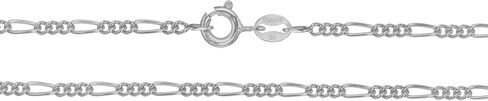14K Gold or White Gold Filled Bracelet, Anklet, or Ankle Chain, 2.2mm Figaro Chain for Women and Men, Made in Italy, Waterproof, Sturdy, and Non-Tarnish Everyday Jewelry, Sizes 7"-11" in Saudi Arabia