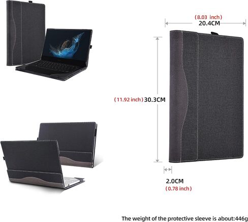 Laptop Cover for Samsung Galaxy Book 2 360 |Book 2 Pro 360|Book 2 pro 360 | Book 3 360|Chromebook 13 XE930QCA/Book Flex 13.3 NP930QCG PU Detachable Case (13.3inch, Dark Grey) in Saudi Arabia