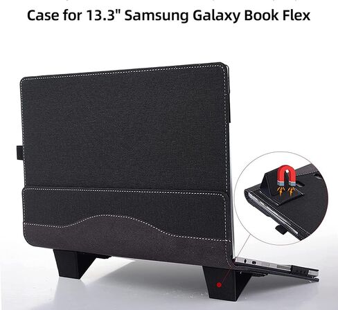 Laptop Cover for Samsung Galaxy Book 2 360 |Book 2 Pro 360|Book 2 pro 360 | Book 3 360|Chromebook 13 XE930QCA/Book Flex 13.3 NP930QCG PU Detachable Case (13.3inch, Dark Grey) in Saudi Arabia