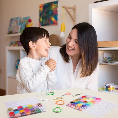 مجموعة صنع الأساور من QUEFE، 20000 قطعة خرز زجاجي 2 مم 3600 قطعة خرز صلصال لصنع المجوهرات مع خرز الحروف المعلقات لوازم خرز هيشي للهدايا المصنوعة يدويًا in Kuwait