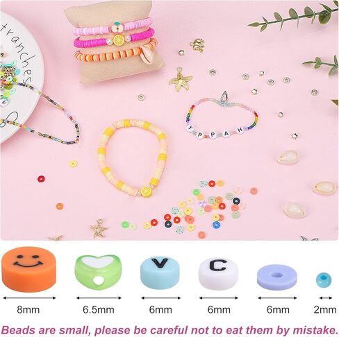 مجموعة صنع الأساور من QUEFE، 20000 قطعة خرز زجاجي 2 مم 3600 قطعة خرز صلصال لصنع المجوهرات مع خرز الحروف المعلقات لوازم خرز هيشي للهدايا المصنوعة يدويًا in Kuwait