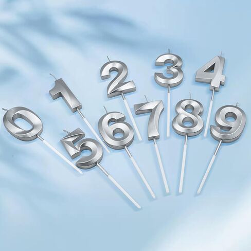 Silver 13th & 31st Birthday Candles for Cakes, Number 13 31 Candle Cake Cupcake Topper for Birthday Anniversary Party Decoration in Saudi Arabia