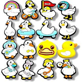 16PCS Duck Shoe Charms, Shoe Decoration Party Gifts For Boys Girls Kids Women, Men