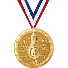 Crown Awards Music Medal, 2" Shiny Gold Music Note Medals for Kids with Free Custom Engraving 20 Pack Prime