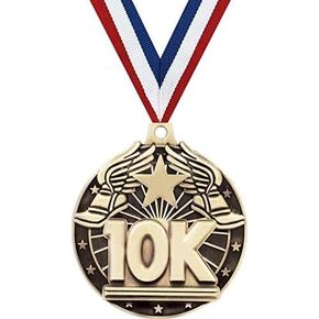 10K Medals, 2" Gold 10K Race Medal Award with Free Custom Engraving Prime