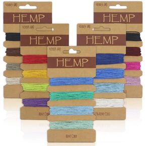 5 Sets 1 mm Colorful Hemp Cord, 20 Colors Flax String Cord, Multi-Color Twine Cord Rope String for Handmade, Jewelry Making(Style 2)