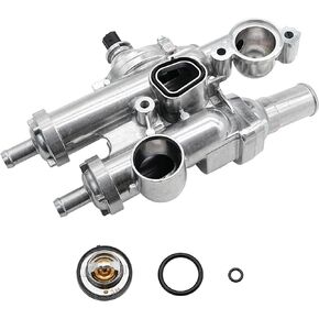 Upgrade Aluminium Thermostat Housing Assembly Compatible with Chrysler 200 Sebring Dodge Avenger Caliber Journey Jeep Compass Patriot 1.8L 2.0L 2.4L, Replaces# 68003582AB
