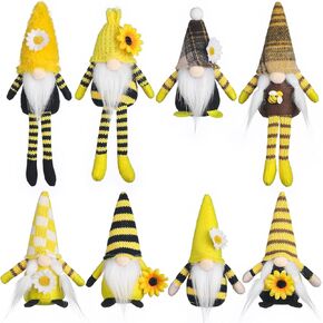 Funoasis 8 قطع صغيرة تلعثم النحل جنوم الزينة الربيع الصيف الخريف أفخم جنوم اليدوية عباد الشمس عطلة صينية طبقات الطاولة الحلي ديكور المنزل in Kuwait