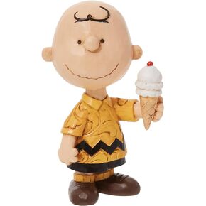 Enesco Jim Shore Peanuts Mini Charlie Brown with Ice Cream Figurine 3 Inch