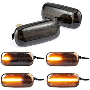 2 قطع Led ديناميكية الجانب ماركر بدوره مصباح إشارة أضواء الوامض متتابعة ل Au di A3 S3 8P A4 S4 RS4 B6 B7 B8 A6 S6 RS6 C5 C7 2003-2011 مصباح المؤشر الأسود
