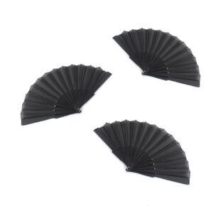 Handheld Folding Fan, 3PCS Handheld Folding Fan Bulk Large, Paper Hand Fan Foldable, Handheld Folding Fan Nylon Cloth Chinese Fans with Plastic Handle for Dancing, Party, Wedding Gifts