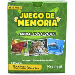Menique, Juego de Memoria de Animales Salvajes en español. Wild Animals Memory Matching Game in Spanish.
