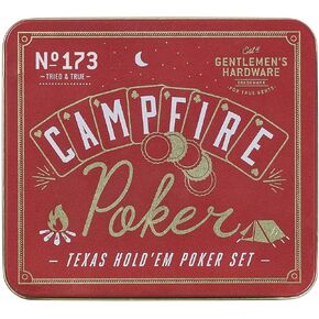 أجهزة السادة - مجموعة لعبة البوكر Campfire Texas Hold'em، مقاومة للماء، رائعة للتخييم أو صيد الأسماك، مريحة