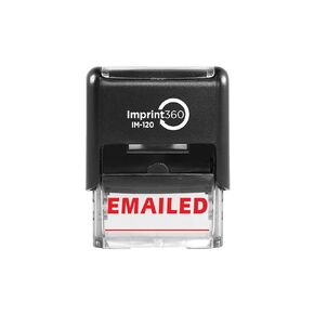 Imprint 360 AS-IMP1032 - بالبريد الإلكتروني مع خط التوقيع، ختم مطاطي ذاتي التحبير عالي الجودة تجاريًا، حبر أحمر، مقاس الانطباع 9/16 بوصة × 1-1/2 بوصة، منقوش بالليزر للحصول على مطبوعات نظيفة ودقيقة