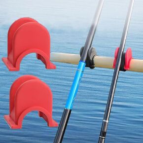 4 Pack Portable Fishing Rod Holder, Special for pier Railing and Boat handrail, Made of Rubber Material. in Kuwait