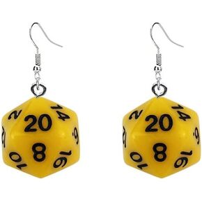 3D Dice Earrings for Women and Girls 20-Sides Die Dice Earrings Dice Geometric Dangle Drop Weird Earrings Creative Funny Halloween Costume Jewelry Gift