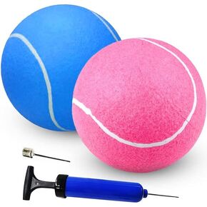 2 Large Tennis Balls for Dogs, 8-inch Durable Tennis Balls for Aggressive Chewers - Giant Puppy Ball Toys in Assorted Colors Non-Toxic - Ships Deflated- Colors May Very (2 Pack)