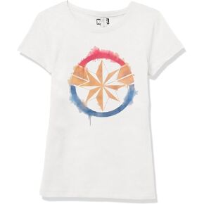 Marvel Girl's Captain Spray Logo T-Shirt