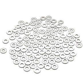 #8 Stainless Flat Washers for Screws Bolts, 3/16" ID x 7/16" OD, 18-8 (304) Stainless Steel Washer 100 Pack