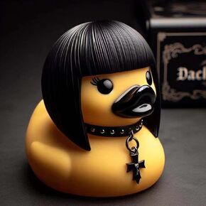 Whimsy Goth Duck Decor, Gothic Little Resin Duck Figurine Halloween Statue Ducks Office Desk Decor Car Decorations,Gothic Duck Decor for Car Decor Tabletop Ornaments Gifts (Girl Duck)