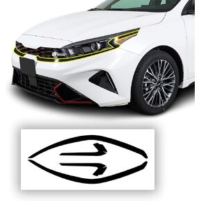 BOGAR TECH DESIGNS Grille Front Bumper Chrome Delete Cover Sticker Decal Vinyl Replacement Compatible with Kia Forte 2019-2021, Gloss Black