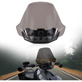 Adventure XXL Front Windshield Can-Am Ryker, Adjustable Dark Tinted Wider Clear Hard Coated Windscreen Vented Translucent Wind Deflector for Can Am Ryker All Models Accessories