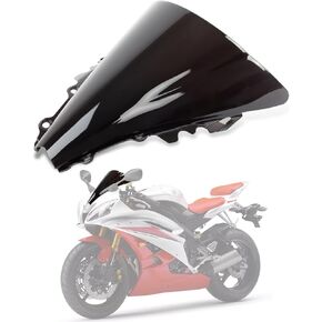 PSLER Windscreen Windshield Double Bubble for YZF R6 600 2006-2007, Black