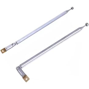 AM FM Radio Universal Antenna,64cm 25" Length 4-Sections Stainless Steel Radio Antenna for AM FM Radio Receiver TV and More 2pcs Silver.