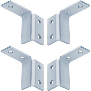 4 Pcs 4 Hole 90 Degree Wing Shape Strut Channel Fittings, for All 1-5/8" Strut Channel, Acept 1/2" Bolt, Left & Right Installation, 5.7mm Thickness