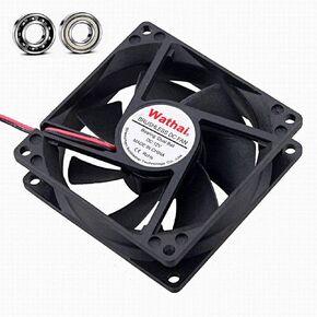 Wathai 80mm x 25mm 12 Volt Fans DC Brushless Cooling Fan 12V Dual Ball 2Pin for DIY Small Project Cooler 2 Pack