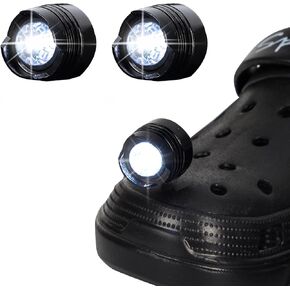LED قباقيب أحذية خفيفة 2 قطعة، للمصابيح الأمامية لـ Croc 72 ساعة في الظلام، لمشي الكلاب، التخييم مفيد، هدايا الجري الليلي