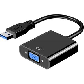 USB to VGA Adapter for Monitor, VGA to USB 3.0/2.0 Converter 1080P Multi-Display Video Cable for Laptop Desktop PC to Monitors, Projector, TV. (Not Support Chromebook,Windows 11 is not Supported,)