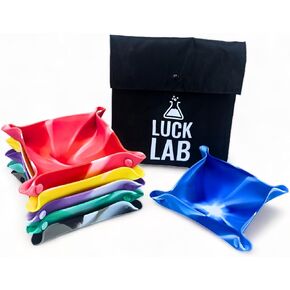 Luck Lab Board Game Storage Bowls, 6-Pack | Folding Tray Accessory Holds Tabletop Bits, Chits, Pieces | Swirl Colors | Bonus Storage Bag
